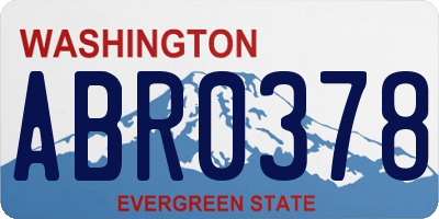 WA license plate ABR0378