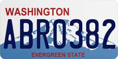WA license plate ABR0382