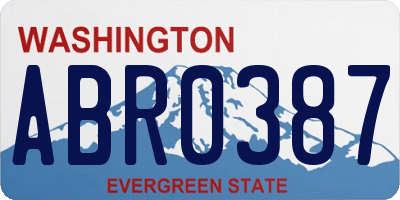 WA license plate ABR0387