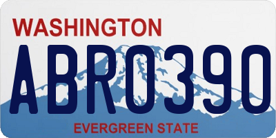 WA license plate ABR0390