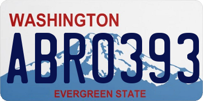 WA license plate ABR0393