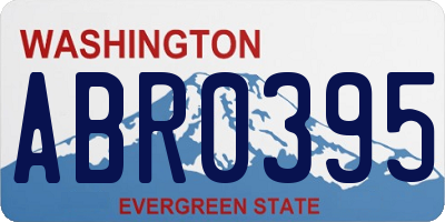 WA license plate ABR0395