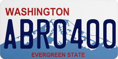 WA license plate ABR0400
