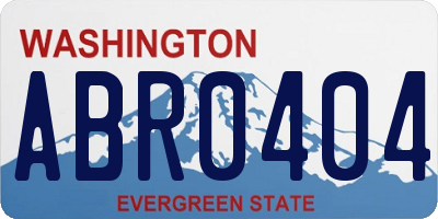 WA license plate ABR0404