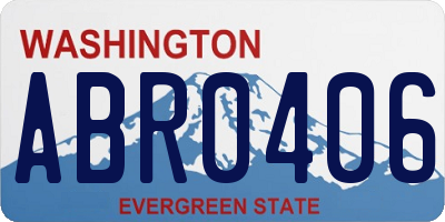 WA license plate ABR0406