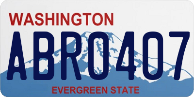 WA license plate ABR0407