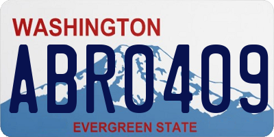 WA license plate ABR0409