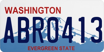 WA license plate ABR0413