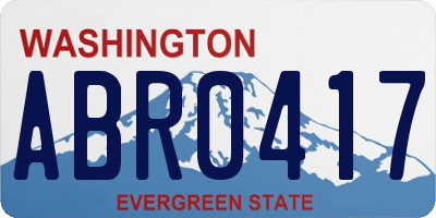WA license plate ABR0417