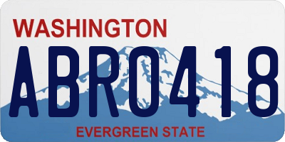 WA license plate ABR0418