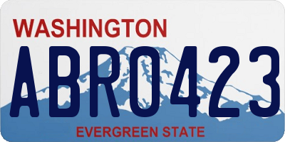 WA license plate ABR0423