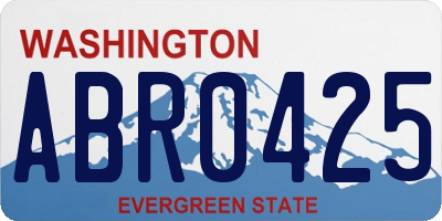 WA license plate ABR0425