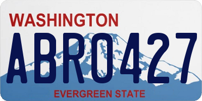 WA license plate ABR0427
