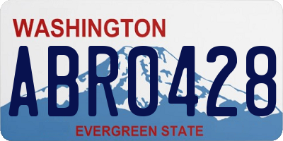 WA license plate ABR0428