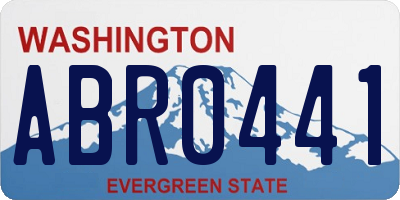 WA license plate ABR0441