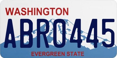WA license plate ABR0445