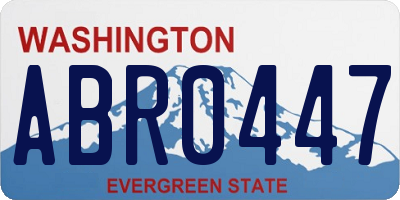 WA license plate ABR0447