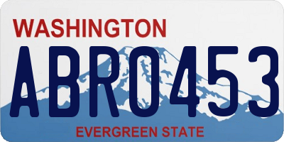 WA license plate ABR0453