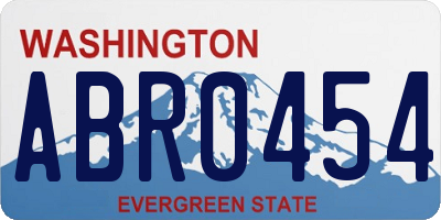 WA license plate ABR0454