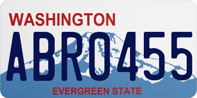 WA license plate ABR0455