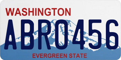 WA license plate ABR0456
