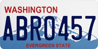 WA license plate ABR0457