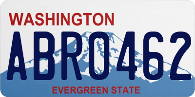 WA license plate ABR0462