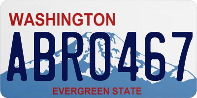 WA license plate ABR0467