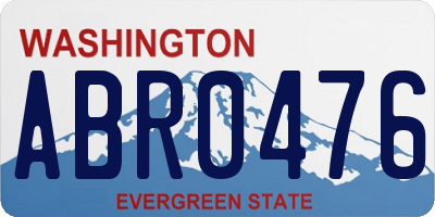 WA license plate ABR0476