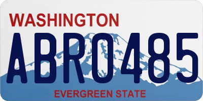 WA license plate ABR0485