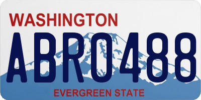 WA license plate ABR0488