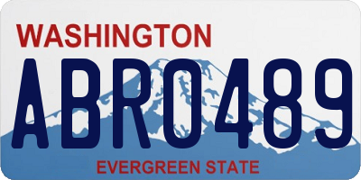 WA license plate ABR0489