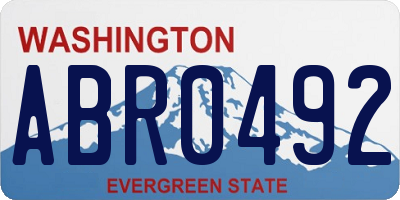 WA license plate ABR0492
