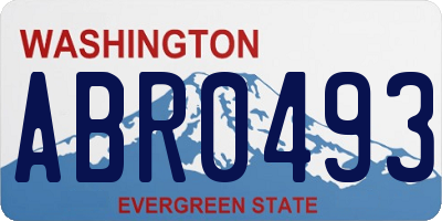 WA license plate ABR0493