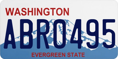 WA license plate ABR0495