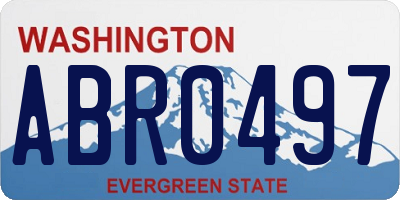 WA license plate ABR0497