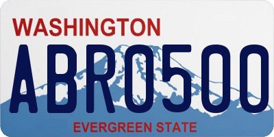 WA license plate ABR0500