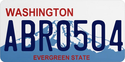 WA license plate ABR0504