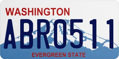 WA license plate ABR0511