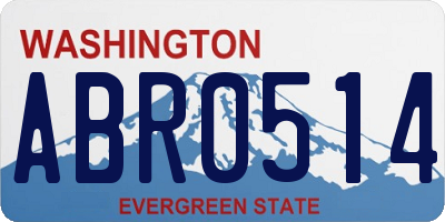 WA license plate ABR0514