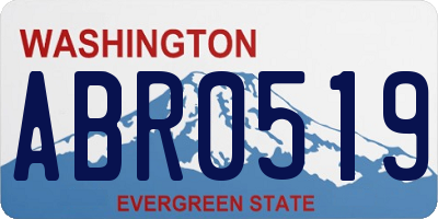 WA license plate ABR0519
