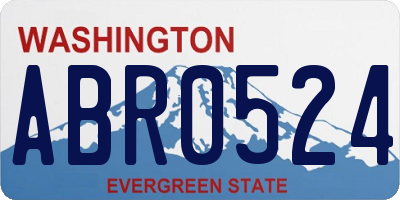 WA license plate ABR0524