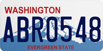 WA license plate ABR0548