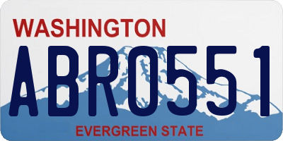 WA license plate ABR0551