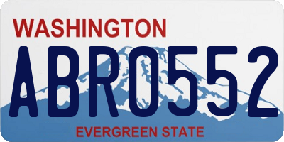 WA license plate ABR0552
