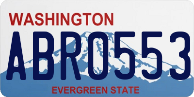 WA license plate ABR0553