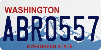 WA license plate ABR0557