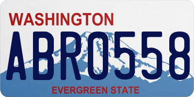WA license plate ABR0558