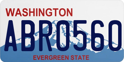 WA license plate ABR0560