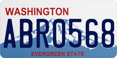 WA license plate ABR0568